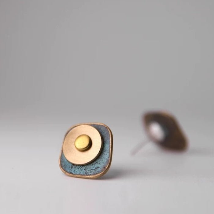Uniek ontwerp Bronze Patina -oorbellen
