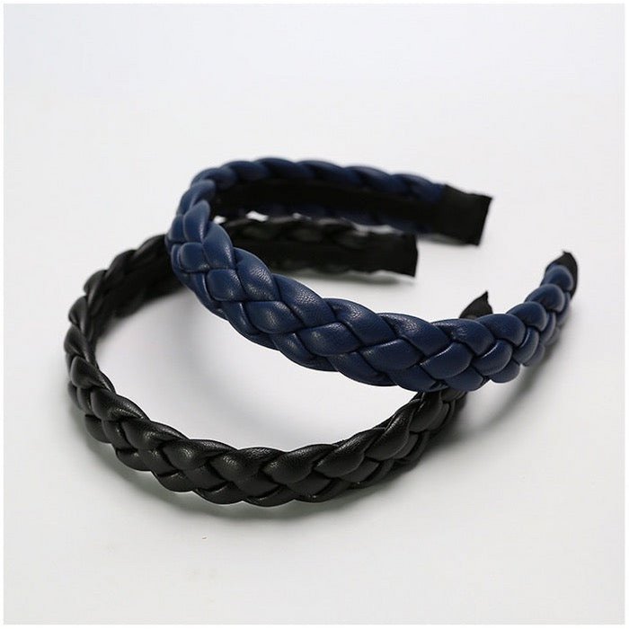 Gevlochten hoofdband in leerlook