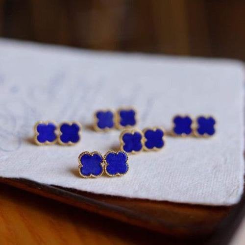 Lucky Clover Lapis Lazuli oorstekers