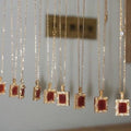 Vintage rode agaat ingelijste hanger ketting