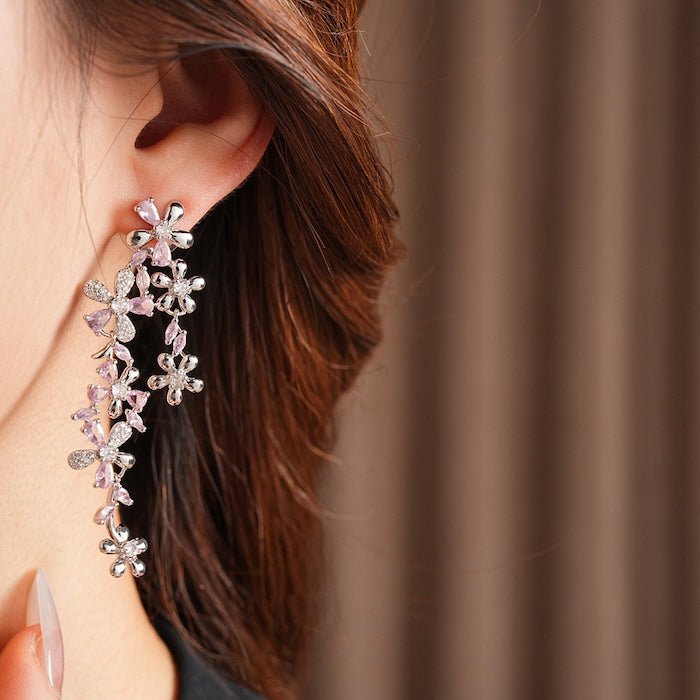 Elegante oogverblindende Bloom Longline oorbellen