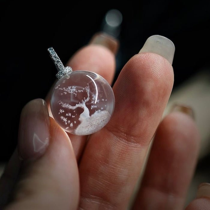 Helder kwarts rendieren ketting