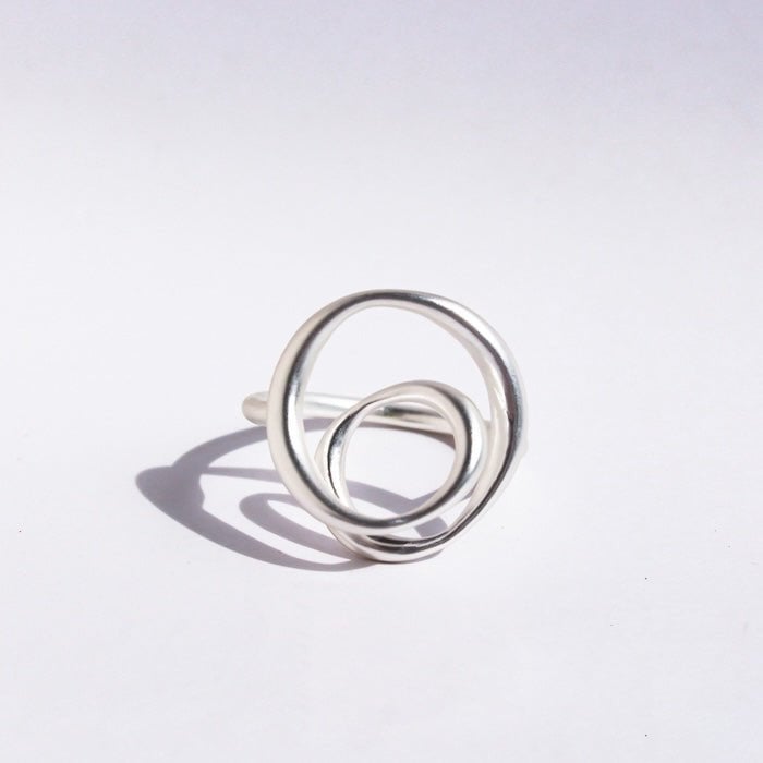 Minimalistische Swirl Line Ring - Goud en zilver