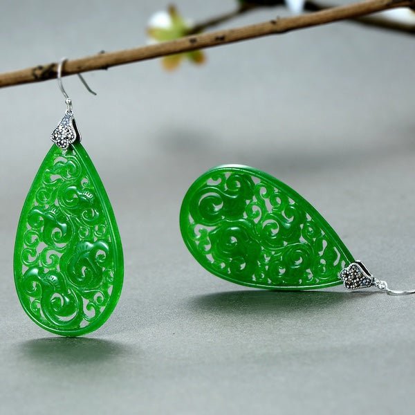 Ruyi Jade waterdruppel oorbellen
