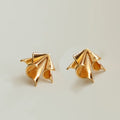 Sculpturale origami papieren vliegtuig oorbellen