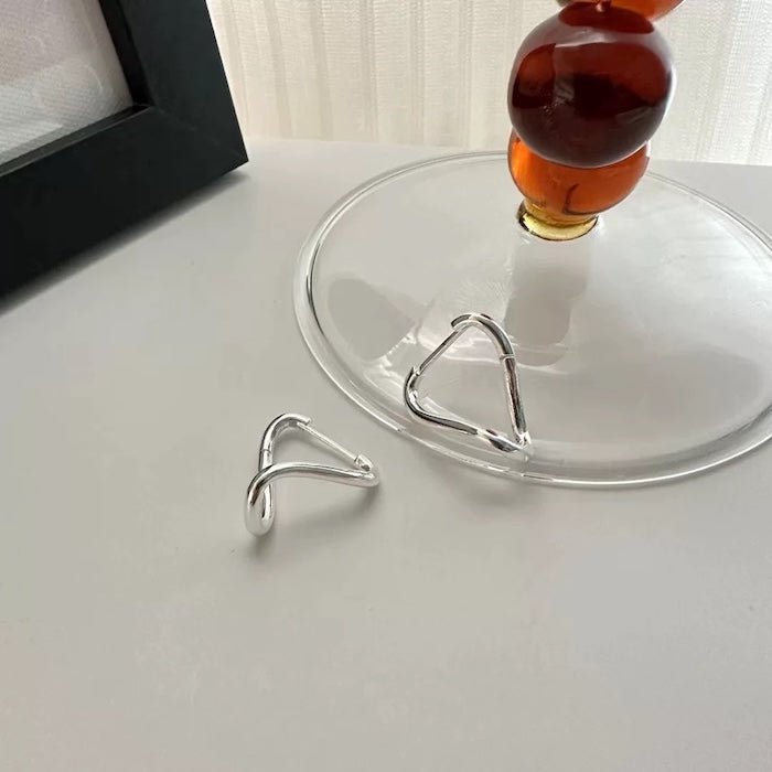 Sterling Silver Geometric Loop-oorbellen-één paar