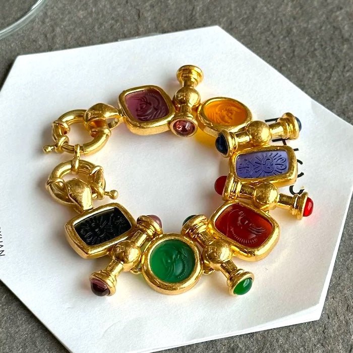 Imperial Cameo Charm Statement Armband
