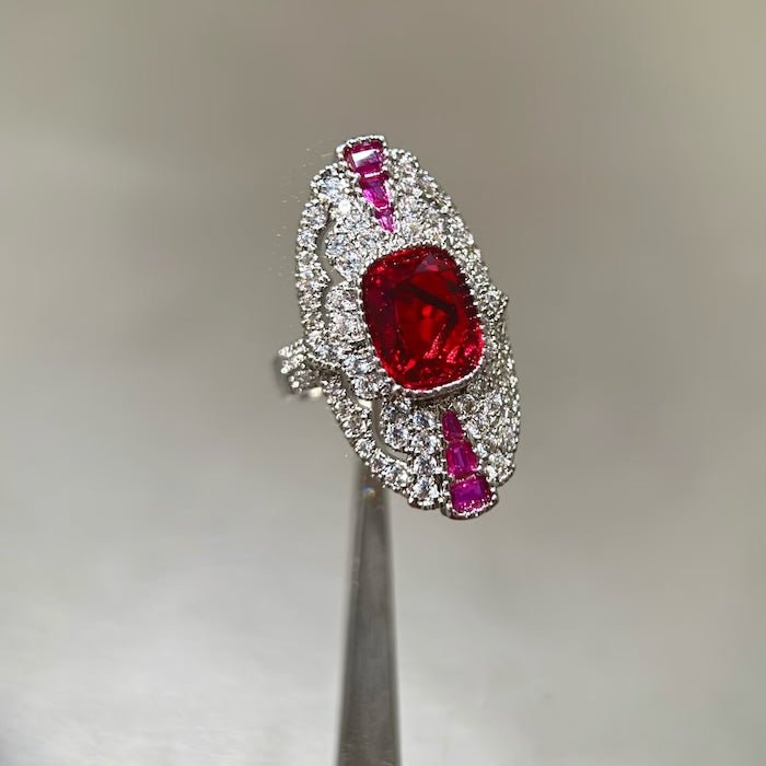 Art Deco stijl Ruby statement ring