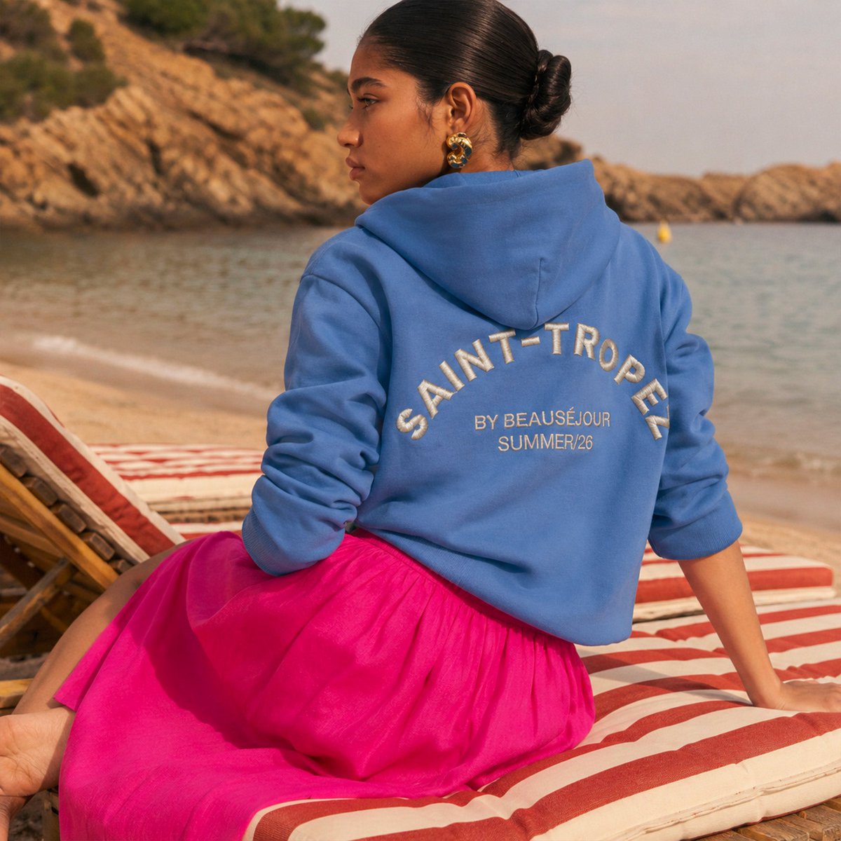 Blauwe hoodie Saint-Tropez Vrouw