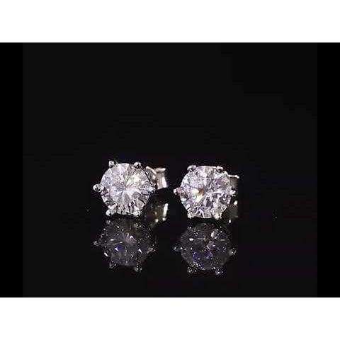 Klassieke Solitaire Moissanite oorbellen-6 klauw & 8 klauw