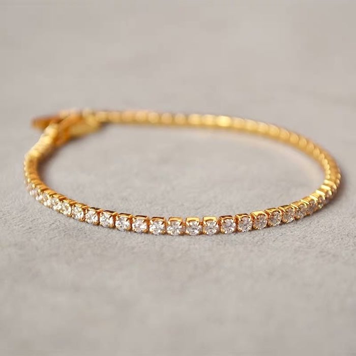 Tijdloze tennisarmband met diamantlook