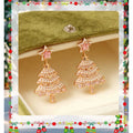 Roze parel kerstboom oorbellen