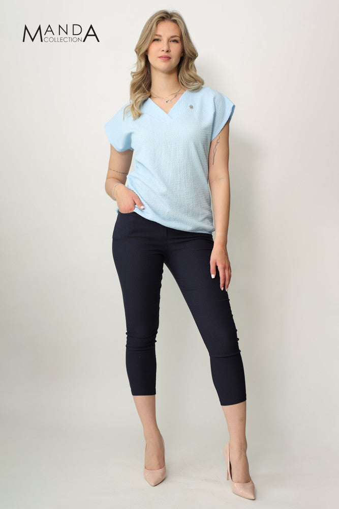 Light blue top