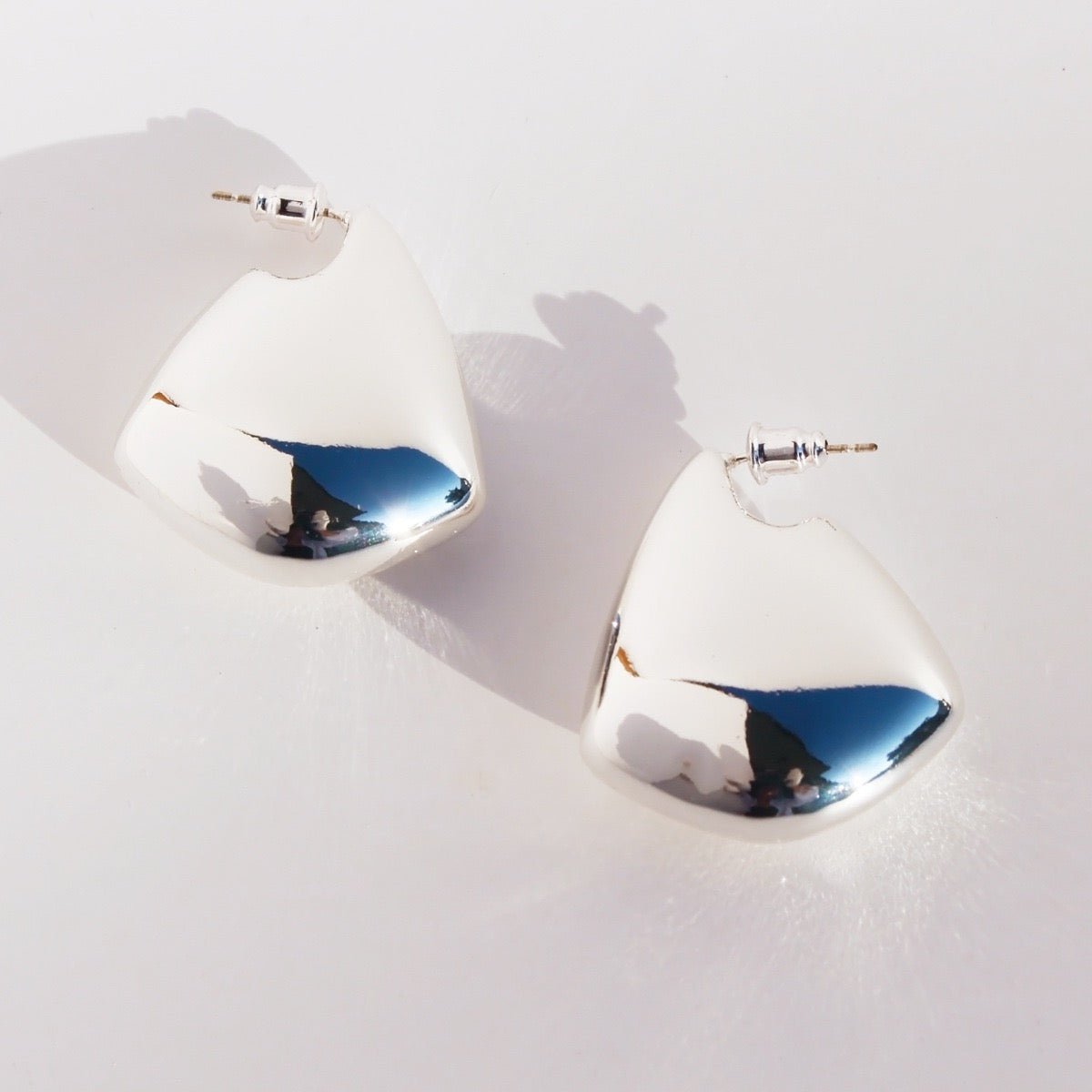 Geometrische oorbellen-goud en zilver