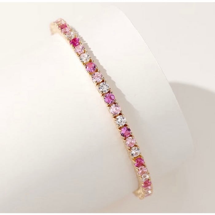 Oogverblindende roze Ombré-tennisarmband