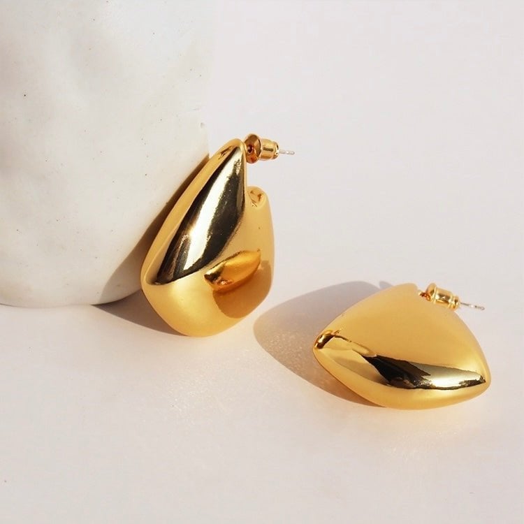 Geometrische oorbellen-goud en zilver