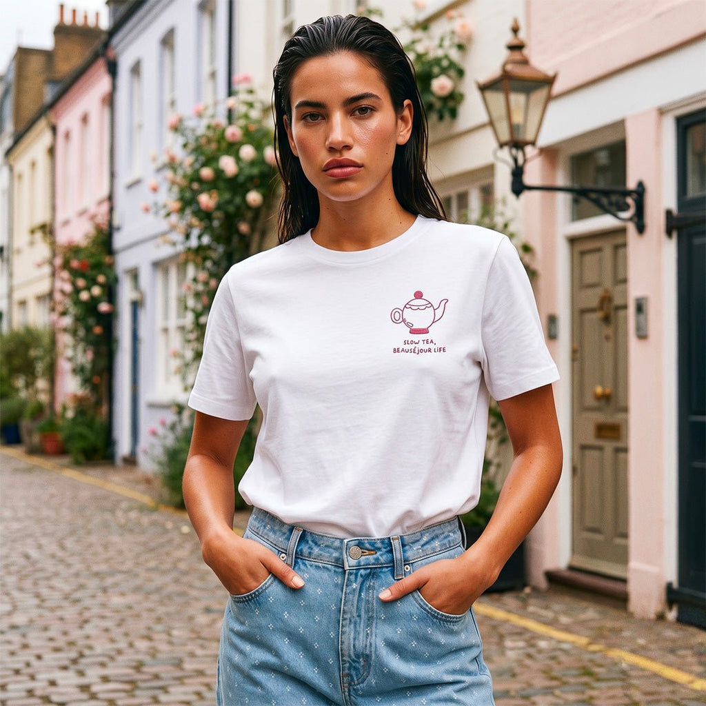 T-shirt Slow Tea Dames