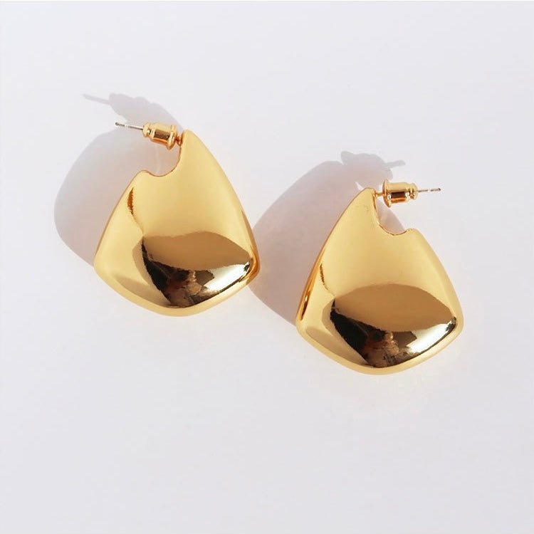 Geometrische oorbellen-goud en zilver