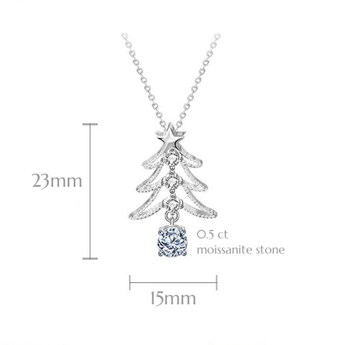Moissanite kerstboom ketting