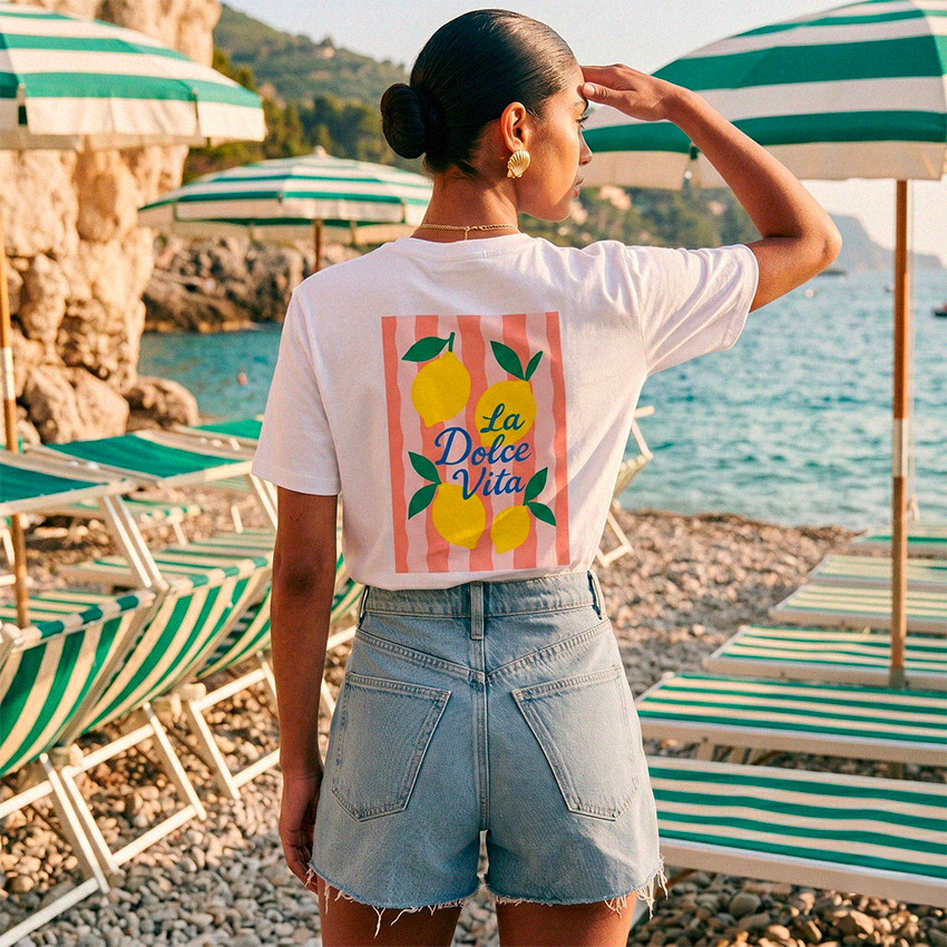 T-Shirt blanco Dolce Vita citroen