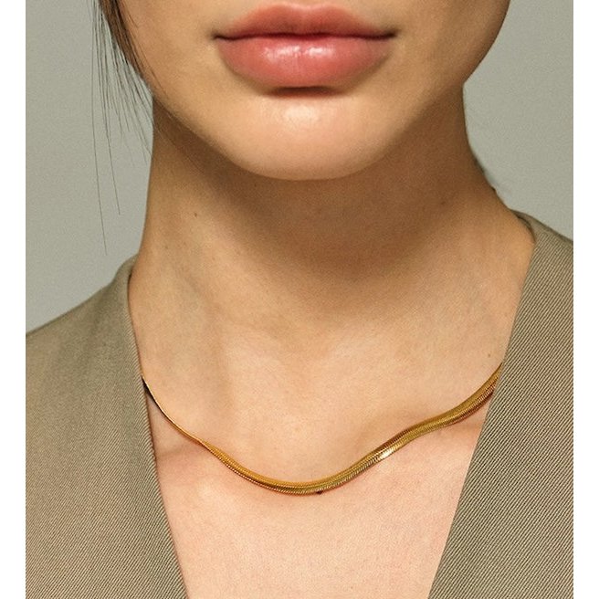 Klassieke unisex ketting met visgraatmotief – 5 mm