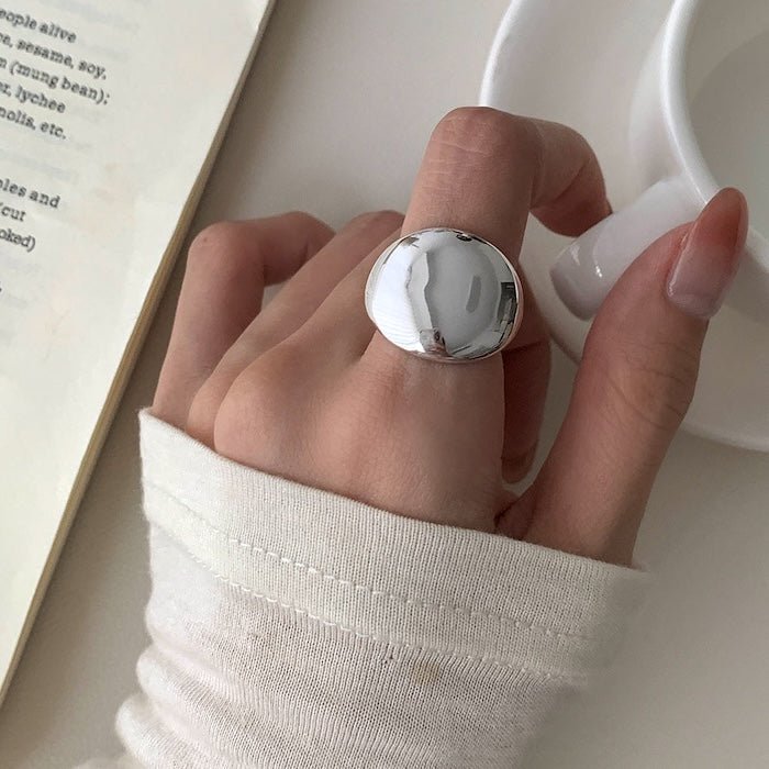 Minimalistische spiegelpunt verstelbare ring