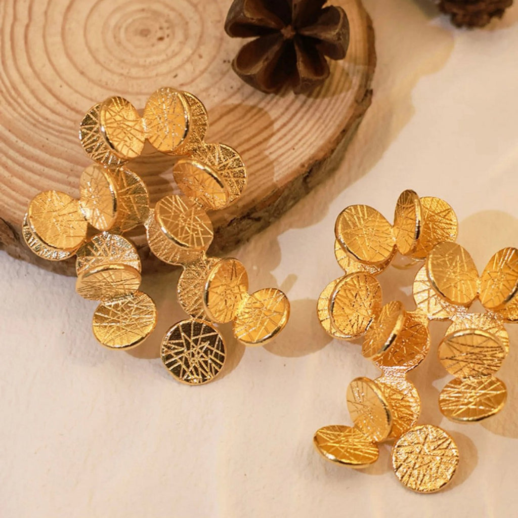 Gouden bloemblaadje boeket oorbellen