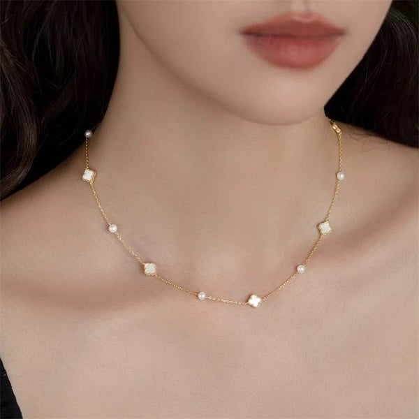 Elegante MOP Lucky Clover parels kralen ketting