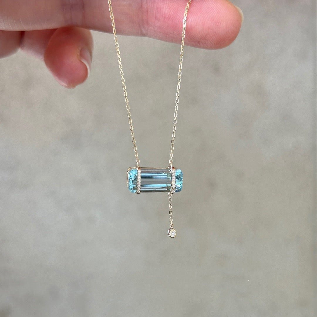 Sky Blue Ice Sugar Bar ketting