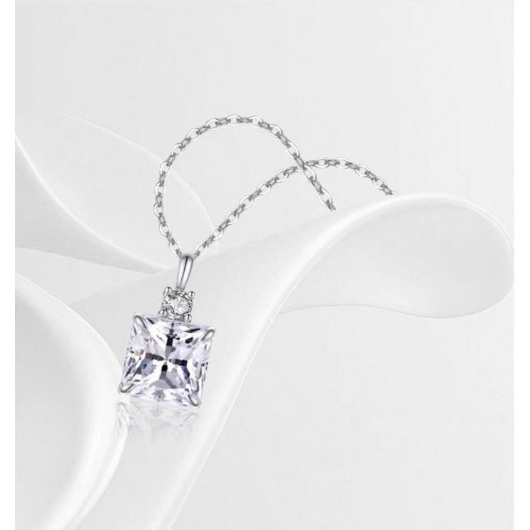 Prinses gesneden Moissanite hanger ketting