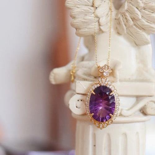 Keizerlijke Amethist Verklaring Hanger Ketting