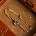 Luxe Schakelarmband met Groene Onyx