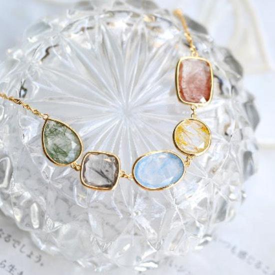 Rainbow Quartz kristallen kralen 5-stenen armbanden