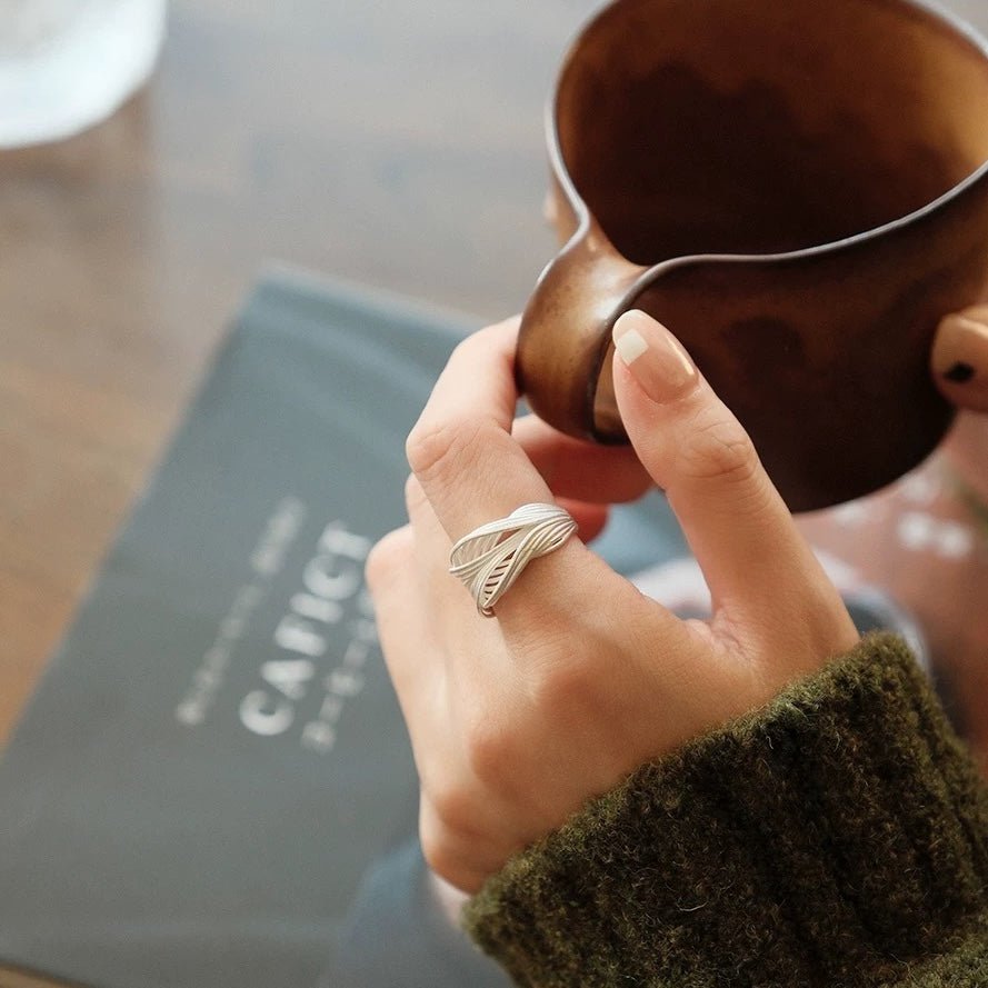 Verweven Sterling zilveren ring