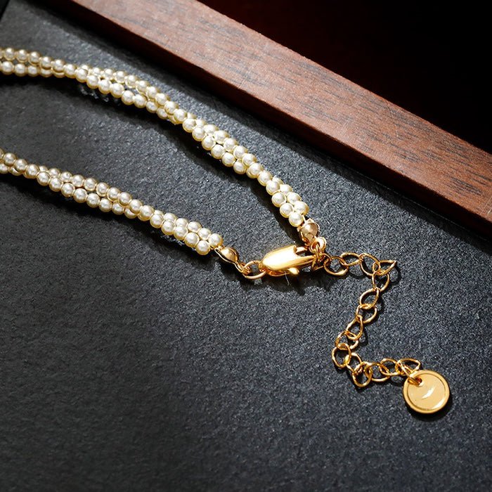 Dubbele streng parel kralen ketting