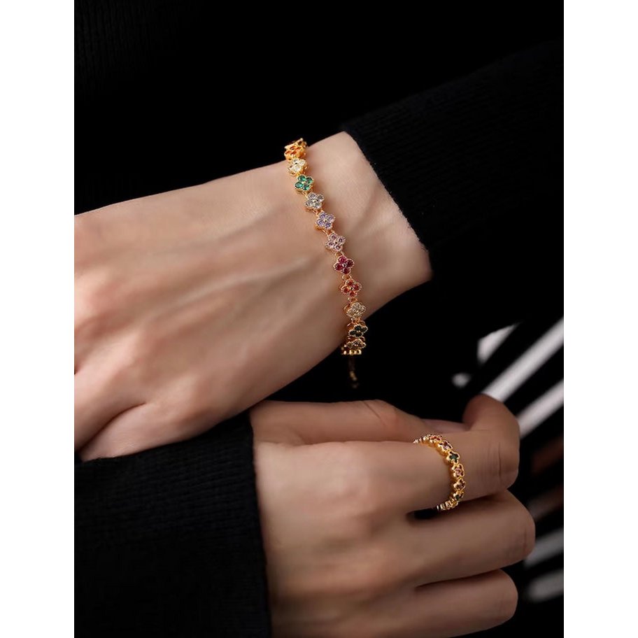 Caleidoscoop klaver kristal armband