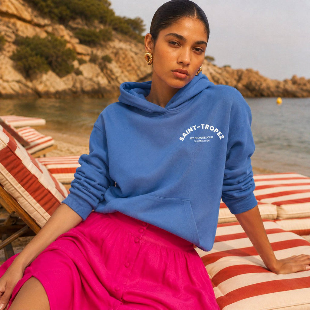 Blauwe hoodie Saint-Tropez Vrouw