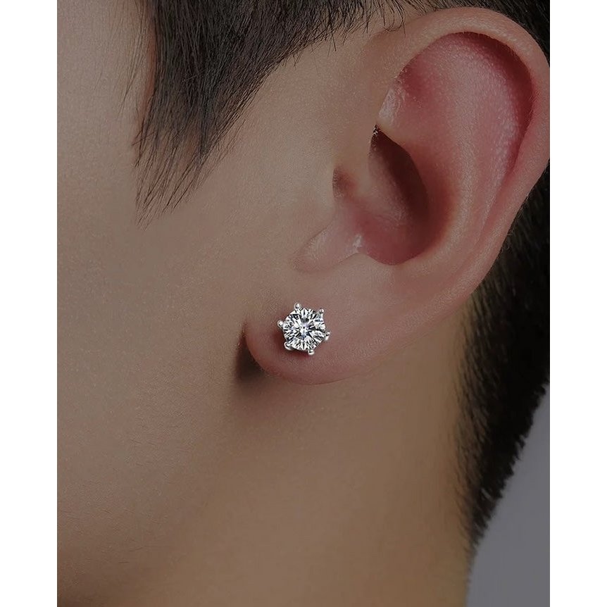 Klassieke Solitaire Moissanite oorbellen-6 klauw & 8 klauw