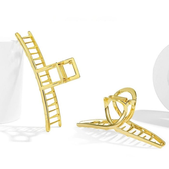 Minimalistische lijn grote klauw metalen haarclips