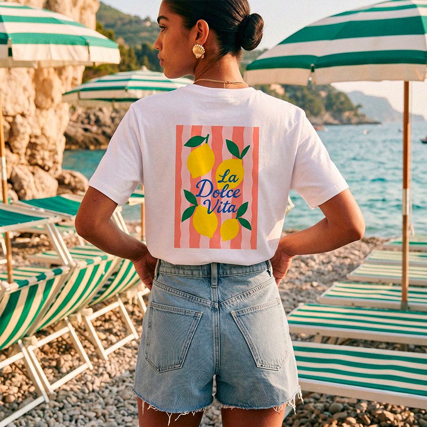 T-Shirt blanco Dolce Vita citroen
