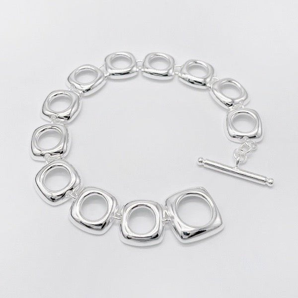 Gedurfde vierkante frame-schakels armband-OT-gesp