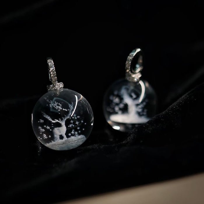Helder kwarts rendieren ketting