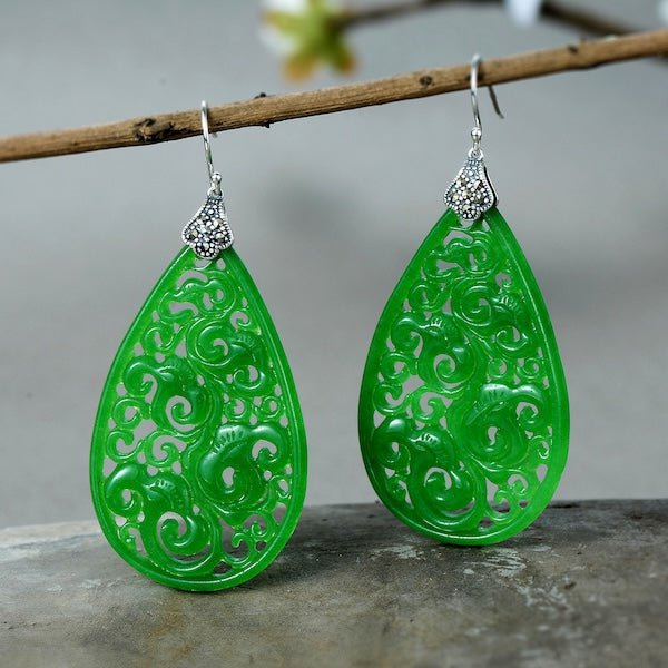 Ruyi Jade waterdruppel oorbellen