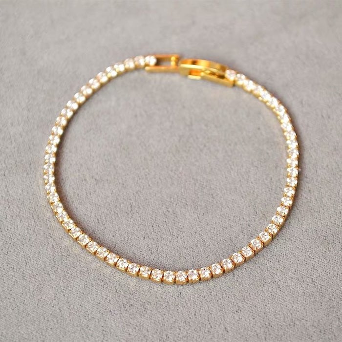 Tijdloze tennisarmband met diamantlook