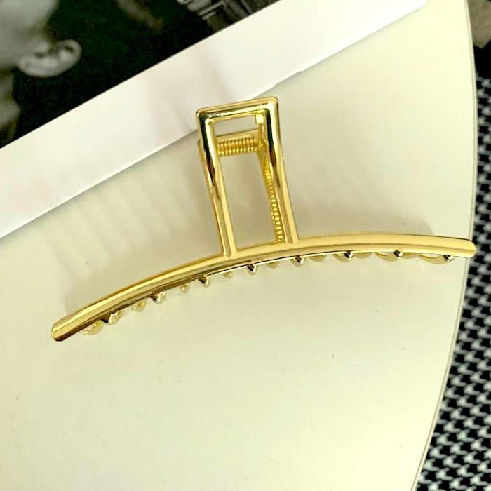 Minimalistische lijn grote klauw metalen haarclips