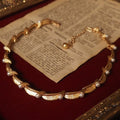 Vintage geïnspireerde parel lint ketting