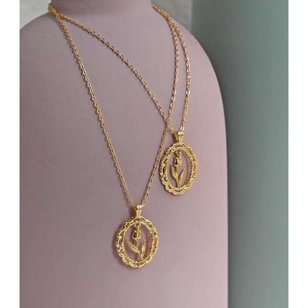 Moderne Vintage Tulpenketting – Goud Vermeil