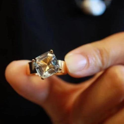Cocktailring van prinses geslepen kwarts