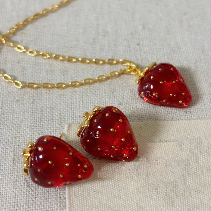 Zoete Aardbei Sieraden Set