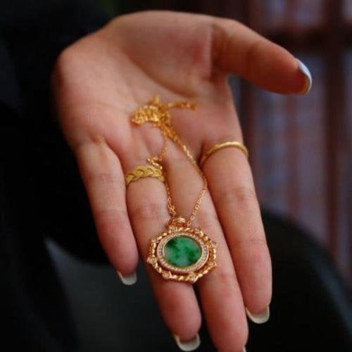 Koninklijke Jade medaillon ketting